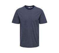 Rundhalsshirt ONLY & SONS "ONSFRED LIFE RLX SS STRIPE TEE NOOS", Herren, Gr. XXL, navy blazer stripes:gardenia, Jersey, Obermaterial: 100% Baumwolle, gestreift, relaxed fit normal, Rundhals, Shirts Ru