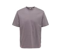 Rundhalsshirt ONLY & SONS "ONSFRED RLX SS TEE", Herren, Gr. M, rabbit, Single Jersey, Obermaterial: 100% Baumwolle, unifarben, relaxed fit normal, Rundhals, Shirts Rundhalsshirt, Baumwolle, relaxed fi