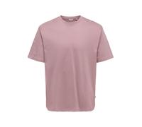 Only & Sons Rundhalsshirt ONSFRED Herren XL Twilight Mauve lockerer Schnitt 100% Baumwolle
