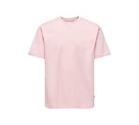 Rundhalsshirt ONLY & SONS "ONSFRED RLX SS TEE", Herren, Gr. XXL, veiled pink, Single Jersey, Obermaterial: 100% Baumwolle, unifarben, relaxed fit normal, Rundhals, Shirts Rundhalsshirt, Baumwolle, rel