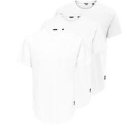 Rundhalsshirt ONLY & SONS "ONSMATT LONGY SS TEE 3-PACK", Herren, Gr. XXL, weiß, Single Jersey, Obermaterial: 100% Baumwolle, unifarben, relaxed fit normal, Rundhals, Shirts Rundhalsshirt (48104811-XXL