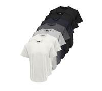 Rundhalsshirt ONLY & SONS "ONSMATT LONGY SS TEE 7-PACK", Damen, Gr. XL, cloud dancer pack:2clouddancer1lgm1graupinstripe1schwarznavy2schwarz, Jersey, Obermaterial: 100% Baumwolle, unifarben, relaxed f