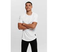Rundhalsshirt ONLY & SONS "ONSMATT LONGY SS TEE NOOS", Herren, Gr. L, weiß, Jersey, Obermaterial: 100% Baumwolle, unifarben, schmal normal, Rundhals, Shirts Rundhalsshirt (17831903-L) weiß