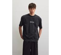 Rundhalsshirt PEGADOR "RAMON OVERSIZED TEE", Herren, Gr. S, vintage schwarz, Single Jersey, Obermaterial: 100% Baumwolle, bedruckt, oversize normal, Rundhals, gerader Abschluss, Shirts Rundhalsshirt (