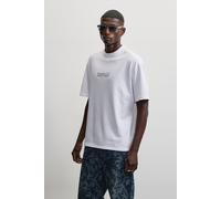 PEGADOR Oversized T-Shirt mit Label-Print Modell 'Ramon' in Weiss, Größe XXL