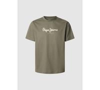 Rundhalsshirt PEPE JEANS "EGGO", Damen, Gr. S, stone grün 726, Jersey, Obermaterial: 100% Baumwolle, bedruckt, normal normal, Rundhals, Shirts Rundhalsshirt (23198364-S)