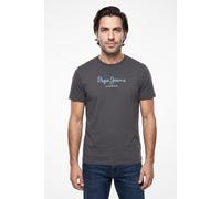 Rundhalsshirt PEPE JEANS "EGGO", Herren, Gr. L, grau (thunder grau), Jersey, Obermaterial: 100% Baumwolle, normal normal, Rundhals, Shirts Rundhalsshirt (32561356-L) thunder grau