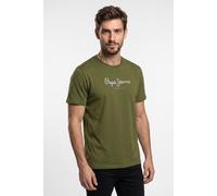 Rundhalsshirt PEPE JEANS "EGGO", Herren, Gr. XXL, grün (marsh grün), Jersey, Obermaterial: 100% Baumwolle, normal normal, Rundhals, Shirts Rundhalsshirt (73749168-XXL) marsh grün