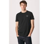 Rundhalsshirt PEPE JEANS, Herren, Gr. L, schwarz, Jersey, Obermaterial: 95% Baumwolle, 5% Elasthan, unifarben, Basic, slim fit, Rundhals, Shirts Rundhalsshirt (18605456-L) schwarz