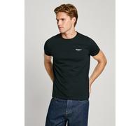 Rundhalsshirt PEPE JEANS, Herren, Gr. M, schwarz, Jersey, Obermaterial: 95% Baumwolle, 5% Elasthan, unifarben, Basic, slim fit, Rundhals, Shirts Rundhalsshirt, Topseller (18605456-M)