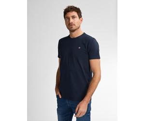 Rundhalsshirt PETROL INDUSTRIES, Herren, Gr. 3XL, blau (navy blau), Jersey, Obermaterial: 100% Baumwolle, unifarben, regular fit taillenbedeckt, Rundhals, gerader Abschluss, Shirts Rundhalsshirt, mit