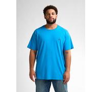 Rundhalsshirt PETROL INDUSTRIES, Herren, Gr. 6XL, schwarz aqua, Jersey, Obermaterial: 100% Baumwolle, unifarben, regular fit taillenbedeckt, Rundhals, gerader Abschluss, Shirts Rundhalsshirt, mit Logo