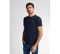 Rundhalsshirt PETROL INDUSTRIES, Herren, Gr. M, blau (navy blau), Jersey, Obermaterial: 100% Baumwolle, unifarben, regular fit taillenbedeckt, Rundhals, gerader Abschluss, Shirts Rundhalsshirt, mit Lo