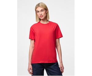 Rundhalsshirt PIECES "PCRIA SS SOLID TEE NOOS BC", Damen, Gr. L, rot (lollipop), Single Jersey, Obermaterial: 100% Baumwolle, unifarben, regular fit normal, Rundhals, Shirts Rundhalsshirt, Baumwolle,