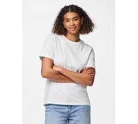 Rundhalsshirt PIECES "PCRIA SS SOLID TEE NOOS BC", Damen, Gr. L, weiß (hellweiß), Single Jersey, Obermaterial: 100% Baumwolle, unifarben, regular fit normal, Rundhals, Shirts Rundhalsshirt, Baumwolle,