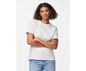 Rundhalsshirt PIECES "PCRIA SS SOLID TEE NOOS BC", Damen, Gr. XS, hellweiß, Single Jersey, Obermaterial: 100% Baumwolle, unifarben, regular fit normal, Rundhals, Shirts Rundhalsshirt (56923741-XS) hel