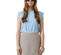 Rundhalsshirt QS, Damen, Gr. S (36), blau, Jersey, Obermaterial: 100% Baumwolle, unifarben, körpernah hüftbedeckend, Rundhals, abgesteppte Kante, Shirts Rundhalsshirt, Sommertop mit Rundhals (43491961