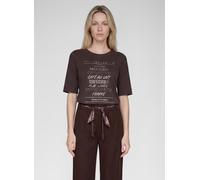 Rundhalsshirt RABE, Damen, Gr. 36, rosé, Jersey, Obermaterial: 100% Baumwolle, bedruckt, normal hüftbedeckend, Rundhals, abgesteppte Kante, Shirts Rundhalsshirt, Sommershirt mit Nieten-und Print-Detai