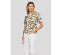 Rundhalsshirt RABE, Damen, Gr. 36, thymian, Web, Obermaterial: 92% Baumwolle, 8% Elasthan, bedruckt, tailliert hüftbedeckend, Rundhals, Shirts Rundhalsshirt, mit Allover-Muster (53309047-36) thymian