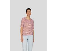 Rundhalsshirt RABE, Damen, Gr. 52, orange (mandarine), Web, Obermaterial: 50% Baumwolle, 50% Viskose, bedruckt, gemustert, tailliert hüftbedeckend, Rundhals, Shirts Rundhalsshirt, mit grafischem Muste