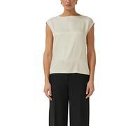 Rundhalsshirt S.OLIVER BLACK LABEL, Damen, Gr. 44, grau beige, Web, Obermaterial: 95% Baumwolle, 5% Elasthan, unifarben, regular fit normal, Rundhals, Shirts Rundhalsshirt, mit Stretchanteil (10799340