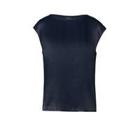 Rundhalsshirt S.OLIVER BLACK LABEL, Damen, Gr. 48, navy, Web, Obermaterial: 95% Baumwolle, 5% Elasthan, unifarben, regular fit normal, Rundhals, Shirts Rundhalsshirt, mit Stretchanteil (81918110-48) n