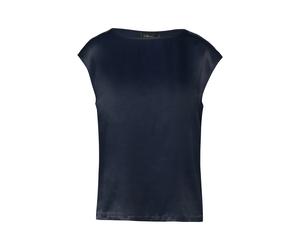 Rundhalsshirt S.OLIVER BLACK LABEL, Damen, Gr. 48, navy, Web, Obermaterial: 95% Baumwolle, 5% Elasthan, unifarben, regular fit normal, Rundhals, Shirts Rundhalsshirt, mit Stretchanteil (81918110-48) n