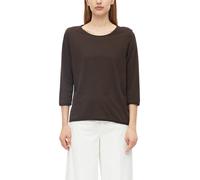 Rundhalsshirt S.OLIVER, Damen, Gr. 34, braun, Jersey, Obermaterial: 100% Baumwolle, unifarben, lässig geschnitten hüftbedeckend, Rundhals, abgesteppte Kante, Shirts Rundhalsshirt, 7/8-Arm Sommershirt