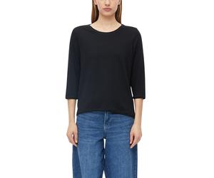 Rundhalsshirt S.OLIVER, Damen, Gr. 36, schwarz, Jersey, Obermaterial: 100% Baumwolle, unifarben, lässig geschnitten hüftbedeckend, Rundhals, abgesteppte Kante, Shirts Rundhalsshirt, 7/8-Arm Sommershir