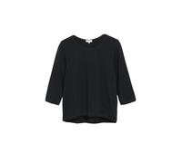 Rundhalsshirt S.OLIVER, Damen, Gr. 38, schwarz, Jersey, Obermaterial: 100% Baumwolle, unifarben, lässig geschnitten hüftbedeckend, Rundhals, abgesteppte Kante, Shirts Rundhalsshirt, 7/8-Arm Sommershir