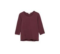 Rundhalsshirt S.OLIVER, Damen, Gr. 46, rot (burgundy), Jersey, Obermaterial: 100% Baumwolle, unifarben, lässig geschnitten hüftbedeckend, Rundhals, abgesteppte Kante, Shirts Rundhalsshirt, 7/8-Arm Som