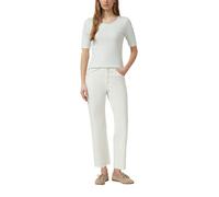 Rundhalsshirt S.OLIVER, Damen, Gr. 46, sky blau stripe, Jersey, Obermaterial: 95% Baumwolle, 5% Elasthan, gestreift, tailliert hüftbedeckend, tiefer Rundhals, abgesteppte Kante, Shirts Rundhalsshirt,