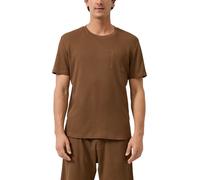 Rundhalsshirt S.OLIVER, Jungen, Gr. XL, braun, Single Jersey, Obermaterial: 60% Baumwolle, 40% Polyester, unifarben, normal hüftbedeckend, Rundhals, Shirts Rundhalsshirt, Kurzarmshirt mit Brusttasche