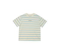 Rundhalsshirt S.OLIVER JUNIOR, Jungen, Gr. 146/152, beige (light beige stripes), Jersey, Obermaterial: 100% Baumwolle, gestreift, normal taillenlang, Shirts Rundhalsshirt, kurz, mit Streifen (48132055