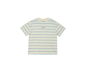 Rundhalsshirt S.OLIVER JUNIOR, Mädchen, Gr. 134/140, light beige stripes, Jersey, Obermaterial: 100% Baumwolle, gestreift, normal taillenlang, Shirts Rundhalsshirt, kurz, mit Streifen (48132055-134) l