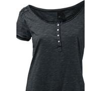 Rundhalsshirt HEINE "Rundhals-Shirt", Damen, Gr. 42, schwarz, 100% Baumwolle, Spitze:100% Baumwolle, unifarben, Rundhals, Shirts Rundhalsshirt (17725708-42) schwarz