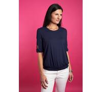 Rundhalsshirt SEIDEL MODEN, Damen, Gr. 50, blau (navy,69), Jersey, Obermaterial: 95% Viskose, 5% Elasthan, Rundhals, mit Cut Outs, Shirts Rundhalsshirt, mit Cut-Out Details, MADE IN GERMANY (46334649-