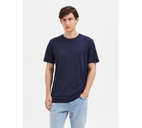 Selected Homme - Bekleidung Slhaspen Ss O-Neck Tee W Noos - blau - Größe L