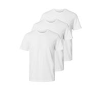 Rundhalsshirt SELECTED "SLHCORMAC SS O-NECK TEE 3-PACK NOOS", Herren, Gr. L, weiß (hellweiß), Jersey, Obermaterial: 100% Baumwolle, unifarben, regular fit normal, Rundhals, Shirts Rundhalsshirt, Baumw