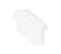 Rundhalsshirt SELECTED "SLHCORMAC SS O-NECK TEE 5 PACK NOOS", Damen, Gr. L, weiß (hellweiß), Jersey, Obermaterial: 100% Baumwolle, unifarben, regular fit normal, Rundhals, Shirts Rundhalsshirt (869046