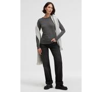 Rundhalsshirt SENSES.THE LABEL, Damen, Gr. XS, grau, Single Jersey, Material: 75% Polyester, 25% Viskose, unifarben, slim fit normal, Rundhals, eingesetzt gerader Abschluss, Shirts Rundhalsshirt (8972