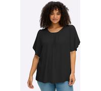 Rundhalsshirt SHEEGO "Shirt", Damen, Gr. 52/54, schwarz, 95% Viskose, 5% Elasthan, unifarben, Rundhals, Shirts Rundhalsshirt (90828241-52) schwarz