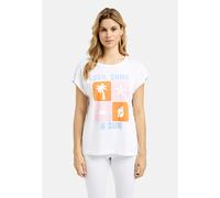 Rundhalsshirt SMITH & SOUL, Damen, Gr. M, rosa (light pink print), Single Jersey, Material: 50% Baumwolle, 50% Modal, bedruckt, regular fit normal, Rundhals, angeschnitten gerader Abschluss, Shirts Ru