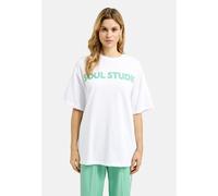 Rundhalsshirt SMITH & SOUL, Damen, Gr. S, grün (mint), Single Jersey, Material: 100% Baumwolle, bedruckt, oversize normal, Rundhals, angeschnitten gerader Abschluss, Shirts Rundhalsshirt (46530169-S)