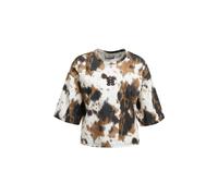 Rundhalsshirt SMITH & SOUL, Damen, Gr. XL, braun (sanftes weiß print), Single Jersey, Obermaterial: 100% Baumwolle, gemustert, mehrfarbig, gerade hüftlang, Rundhals, abgesteppte Kante, Shirts Rundhals