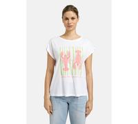 Rundhalsshirt SMITH & SOUL, Damen, Gr. XL, spring grün, Single Jersey, Material: 50% Baumwolle, 50% Modal, bedruckt, oversize normal, Rundhals, angeschnitten, Shirts Rundhalsshirt, mit überschnittener