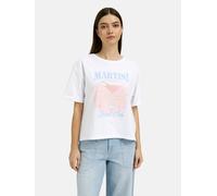 Rundhalsshirt SMITH & SOUL, Damen, Gr. XL, weiß, Single Jersey, Material: 100% Baumwolle, bedruckt, gerade kurz, Rundhals, angeschnitten gerader Abschluss, Shirts Rundhalsshirt, mit überschnittener Sc