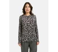 Rundhalsshirt SMITH & SOUL, Damen, Gr. XS, grau melange print, Web, Material: 97% Modal, 3% Elasthan, regular fit normal, Rundhals, eingesetzt gerader Abschluss, Shirts Rundhalsshirt, mit All Over-Pri