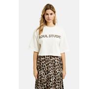 Rundhalsshirt SMITH & SOUL, Damen, Gr. XXL, braun (camel print), Single Jersey, Material: 100% Baumwolle, bedruckt, gerade kurz, Rundhals, eingesetzt gerader Abschluss, Shirts Rundhalsshirt, aus Baumw