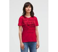 Rundhalsshirt SOCCX, Damen, Gr. 3XL, clear rot, Single Jersey, Material: 95% Baumwolle, 5% Elasthan, bedruckt, regular fit normal, Rundhals, eingesetzt gerader Abschluss, Shirts Rundhalsshirt, mit Nec